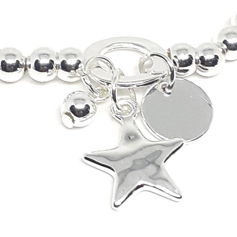 Star, Bead and Disc Bead Bracelet