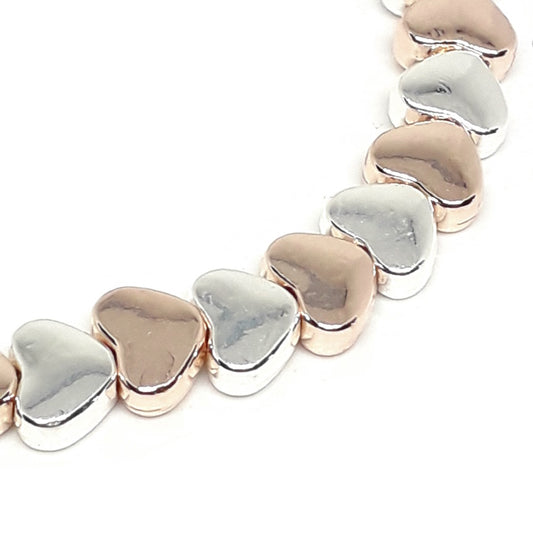 Flat Heart Bead Bracelet
