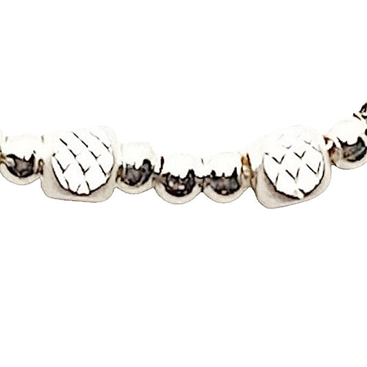 Textured Cube and Bead Drawstring Bracelet