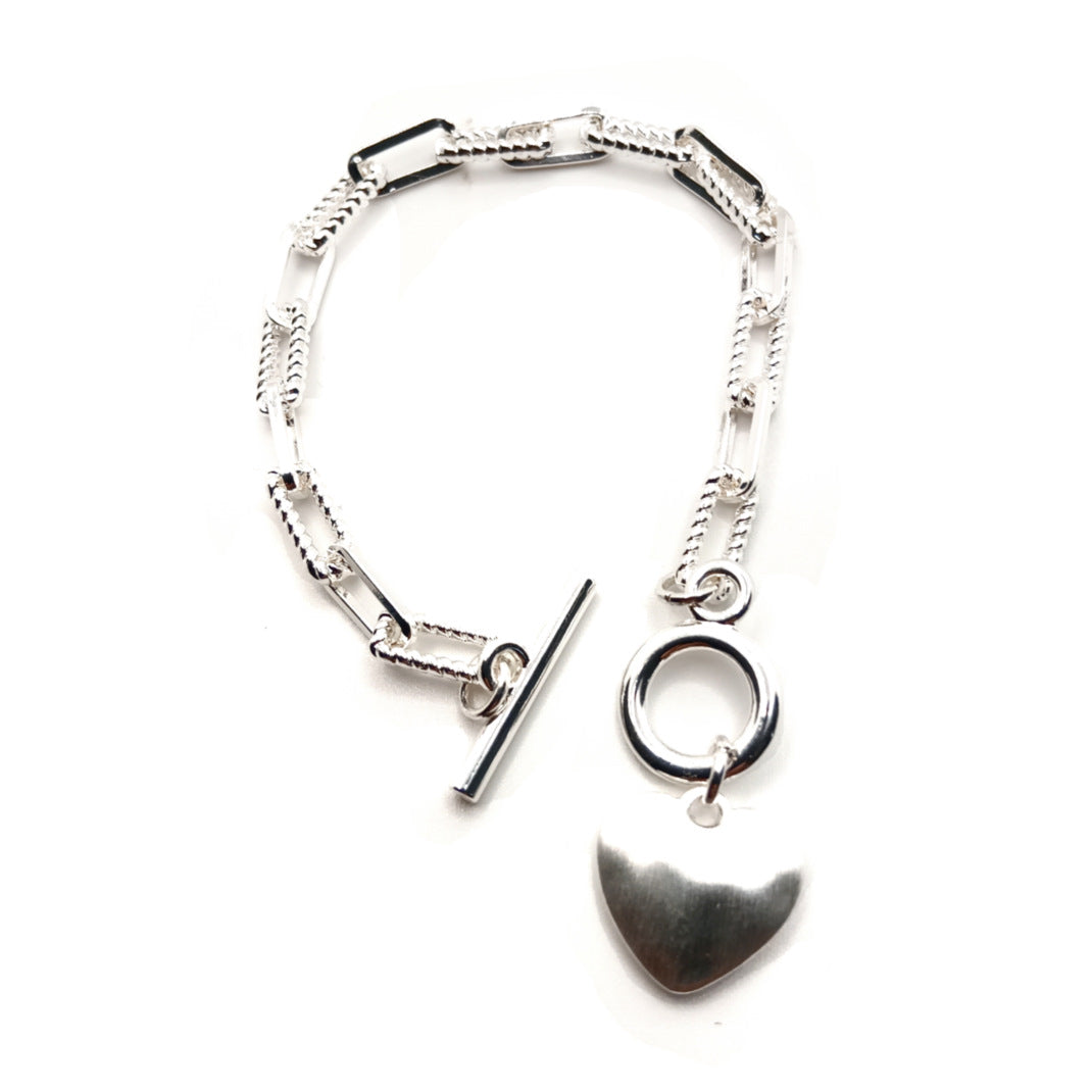 Chunky Heart T-Bar Bracelet