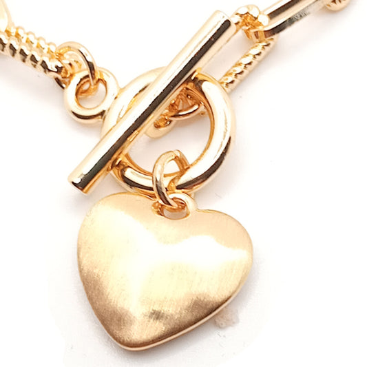 Chunky Heart T-Bar Bracelet