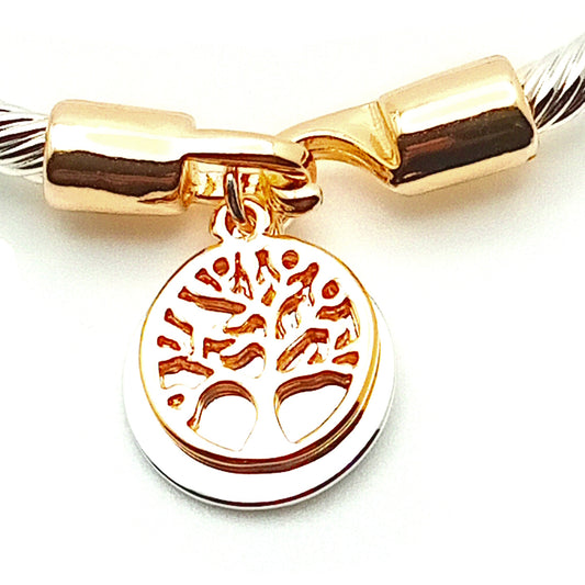 Tree of life and disc snake clasp bracelet