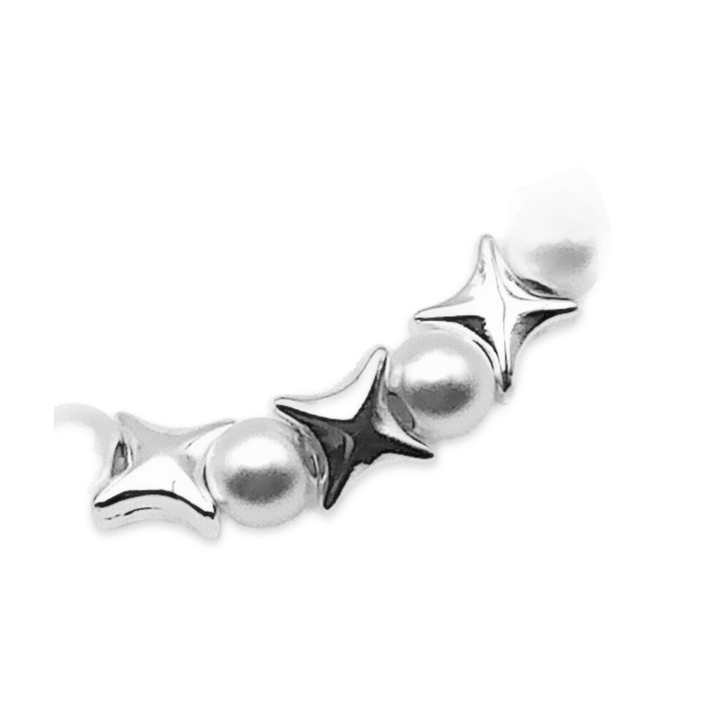 Pearl and Star Bead Bracelet