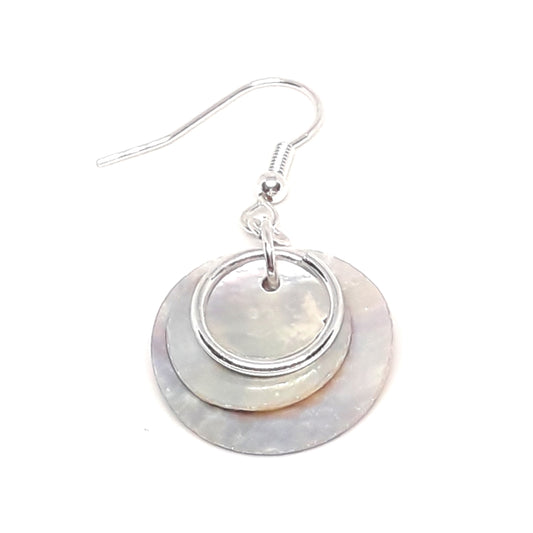 Silver shell drop earrings