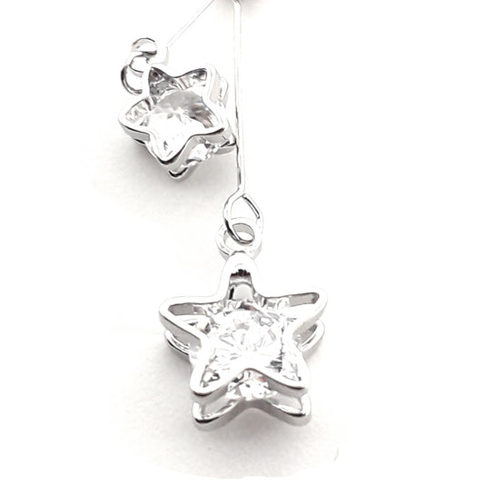 Twin Diamante Star Earrings