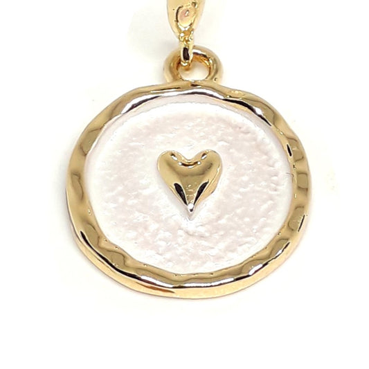 Embossed Heart Hook Earrings