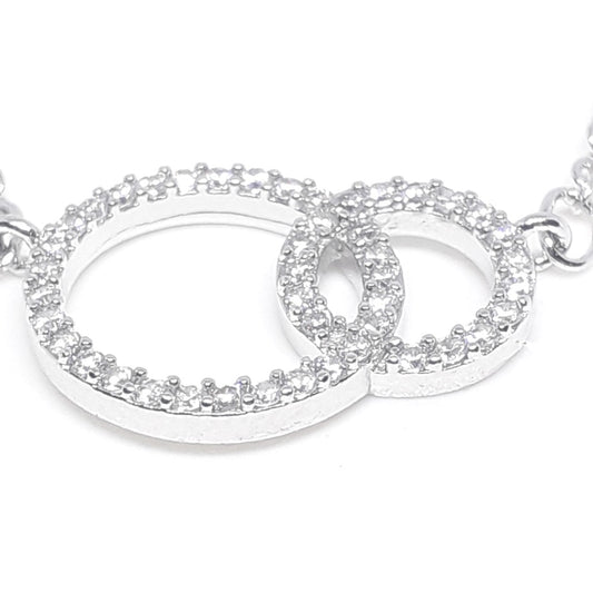 Interlinked Diamante Hoop Necklace