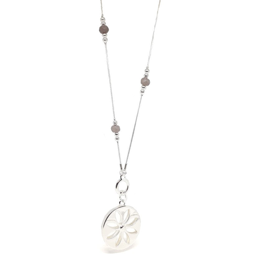 Floral Pendant Long Necklace