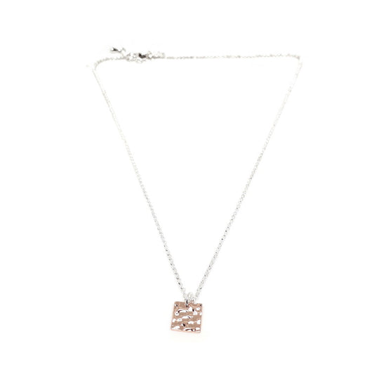 Hammered Square Charm Necklace