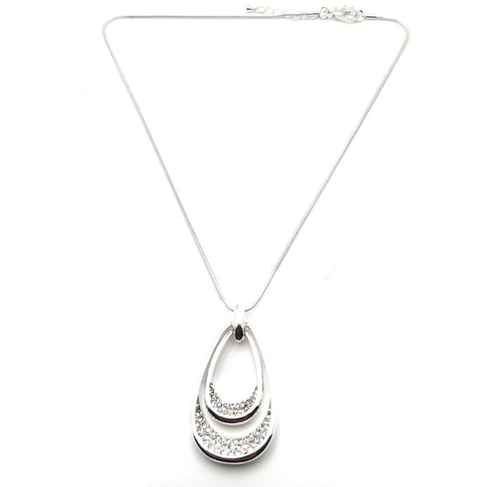 Diamante Teardrop Short Necklace