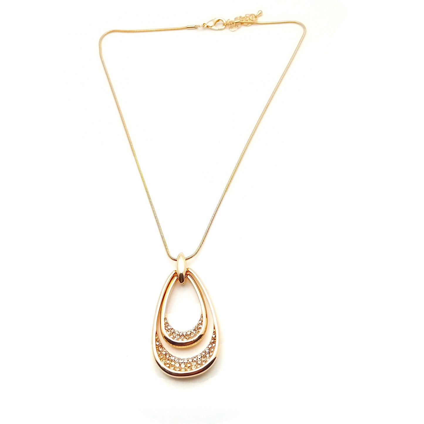 Diamante Teardrop Short Necklace