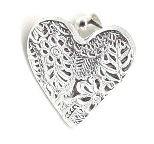 Textured Heart Stud Earrings