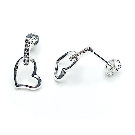 Love heart Diamante Earrings