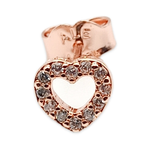 Diamante Heart Stud Earrings