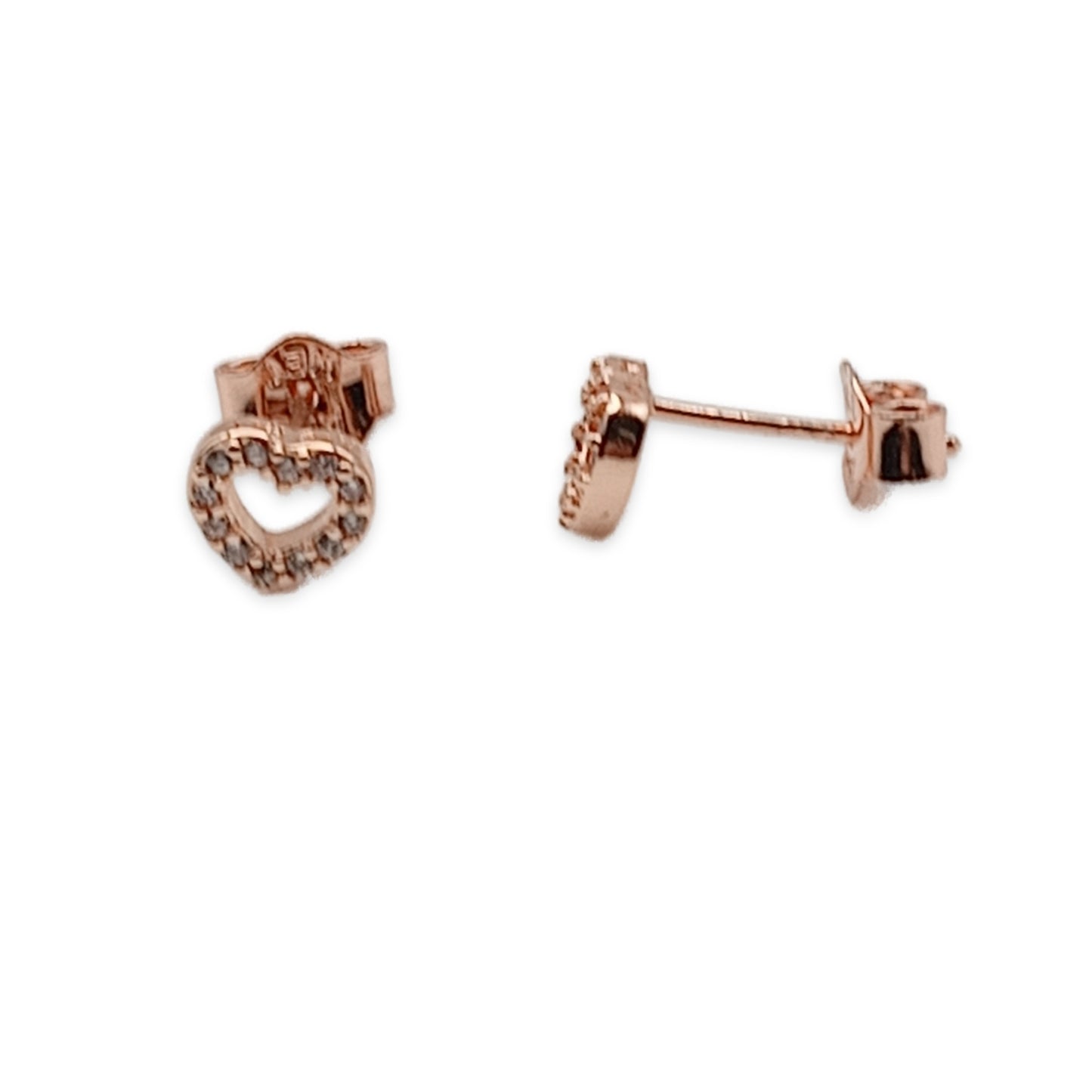 Diamante Heart Stud Earrings