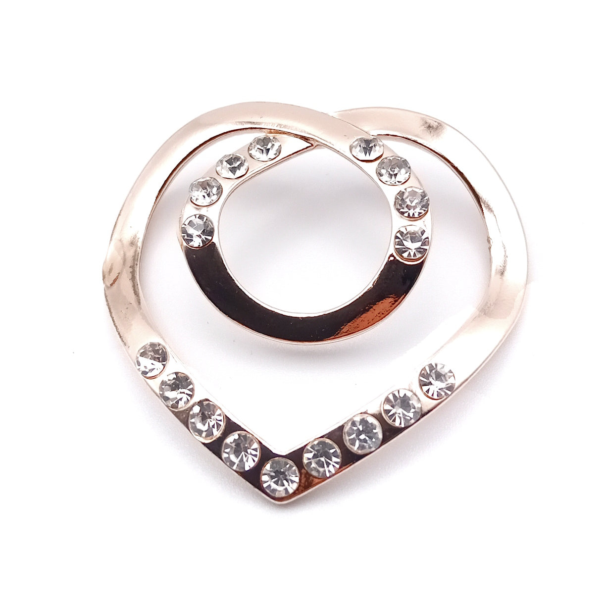 Diamante Heart Scarf Ring