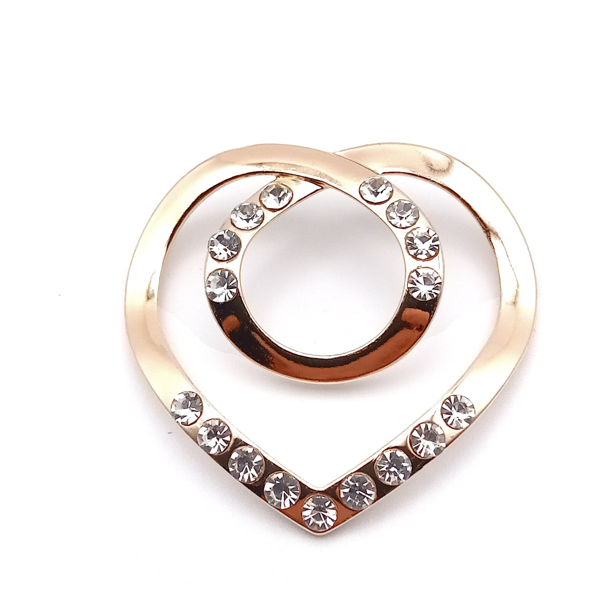 Diamante Heart Scarf Ring