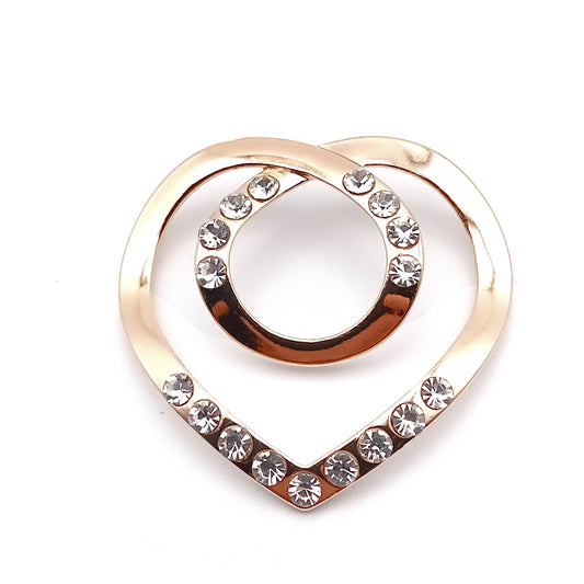 Diamante Heart Scarf Ring