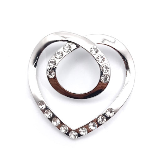 Diamante Heart Scarf Ring