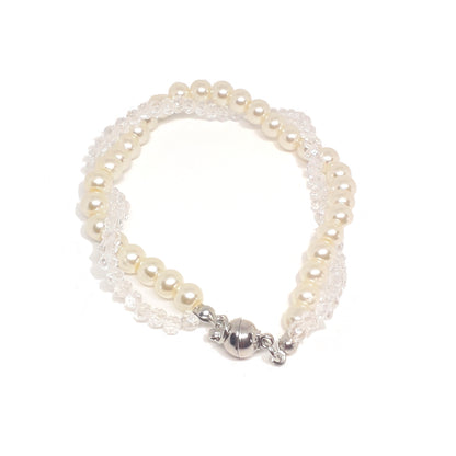 Multi row pearl magnetic bracelet