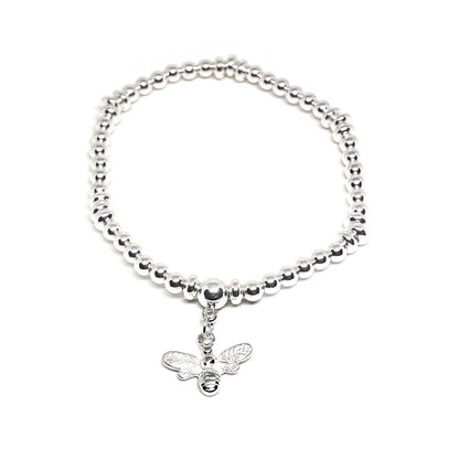 Bee charm beaded bracelet