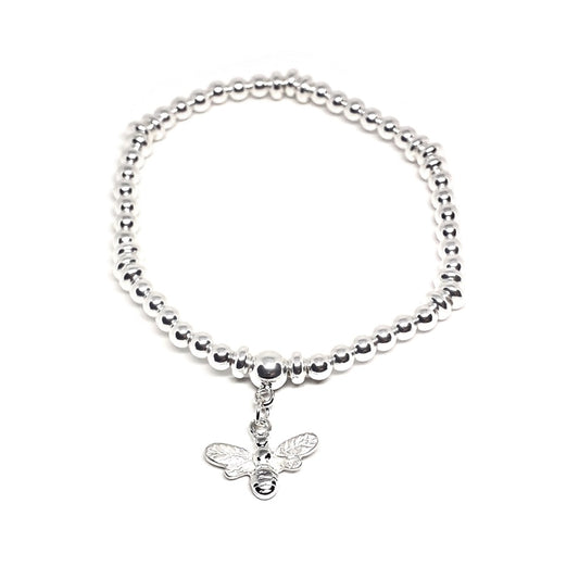 Bee charm beaded bracelet