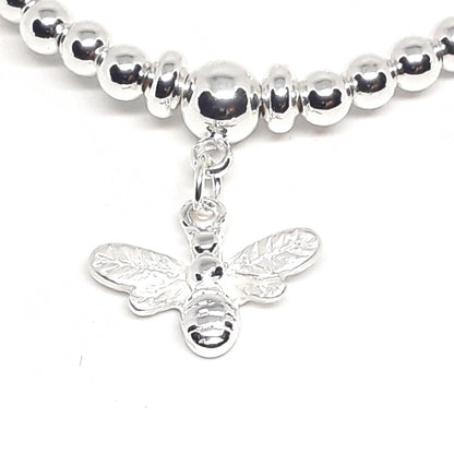 Bee charm beaded bracelet
