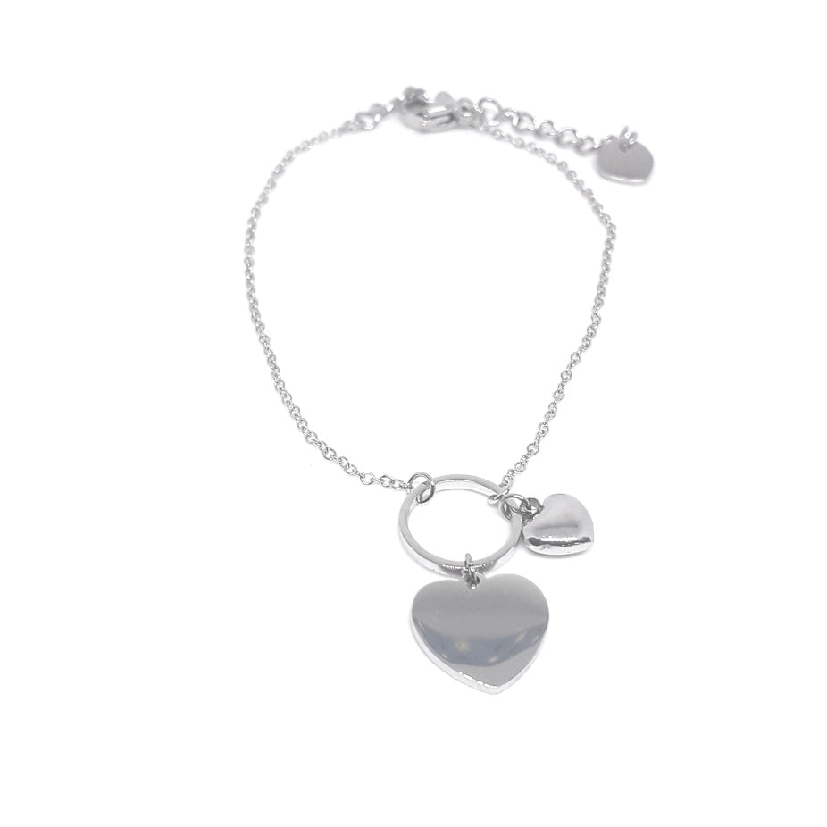 Heart Charm Clasp Bracelet