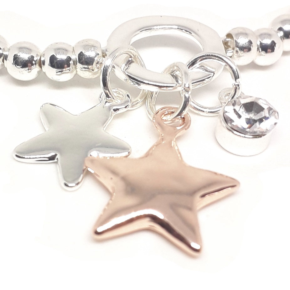 Double star bead bracelet