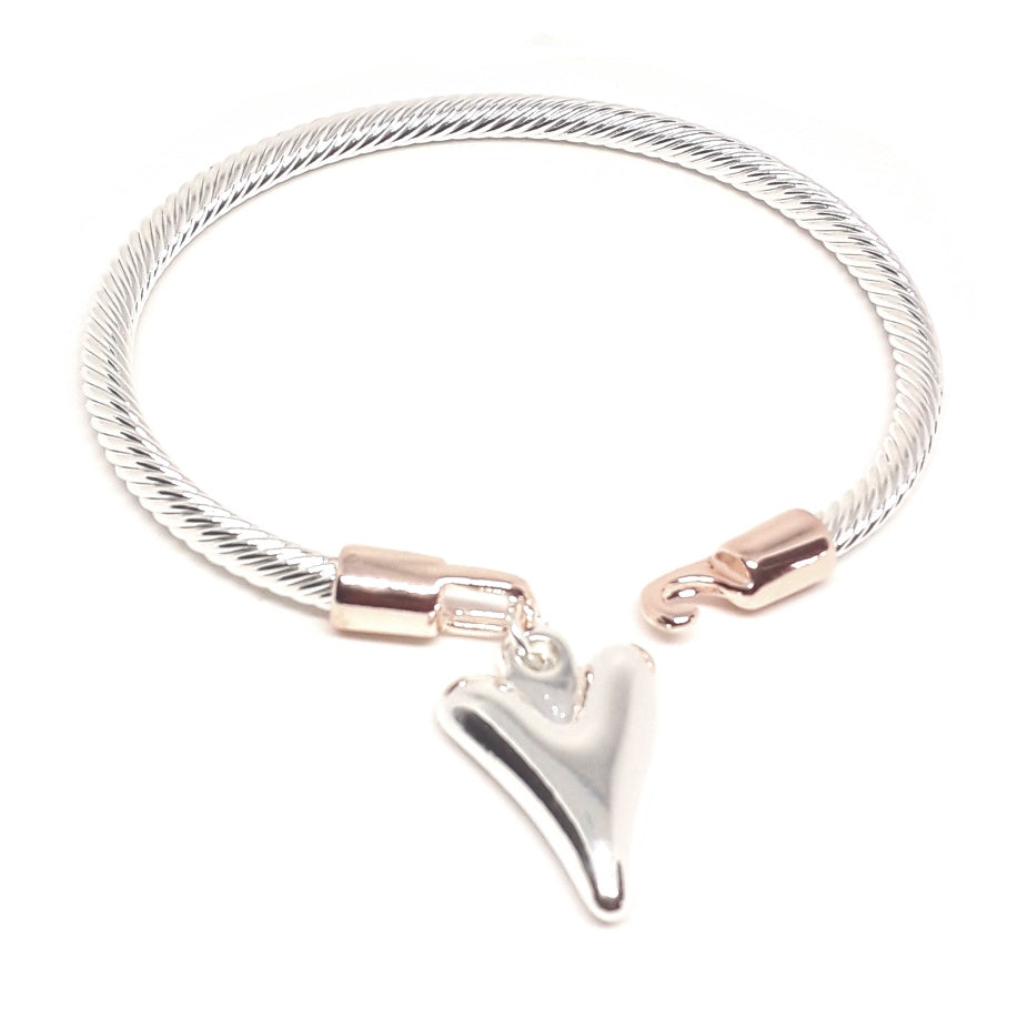 Heart snake clasp bracelet