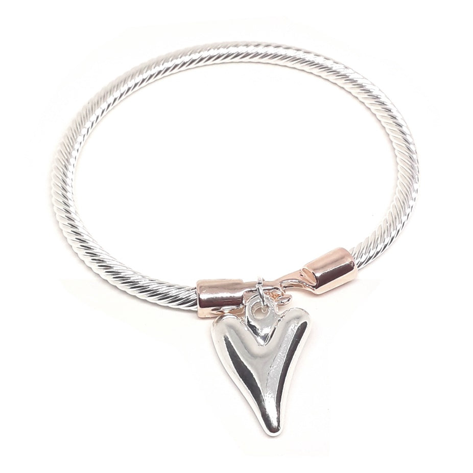 Heart snake clasp bracelet