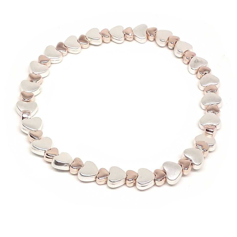 Flat heart bead bracelet