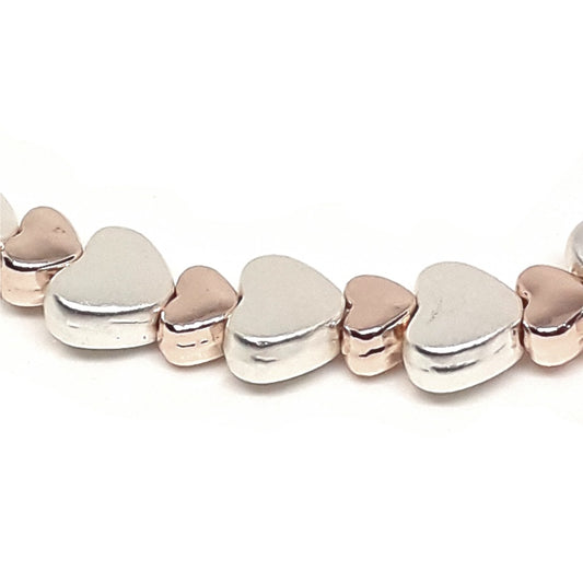 Flat heart bead bracelet