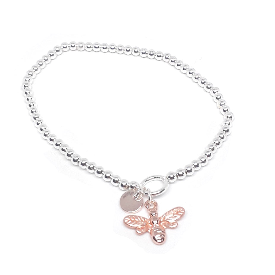 Bee and Disc Bead Bracelet