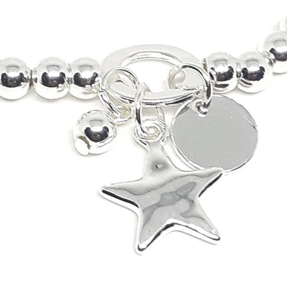 Star, Bead and Disc Bead Bracelet