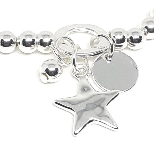 Star, Bead and Disc Bead Bracelet