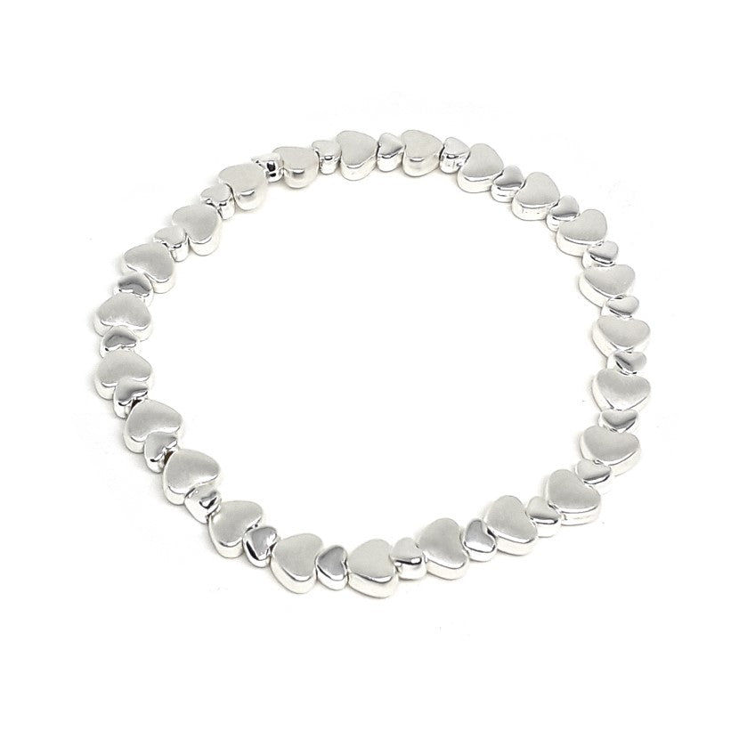 Flat heart bead bracelet