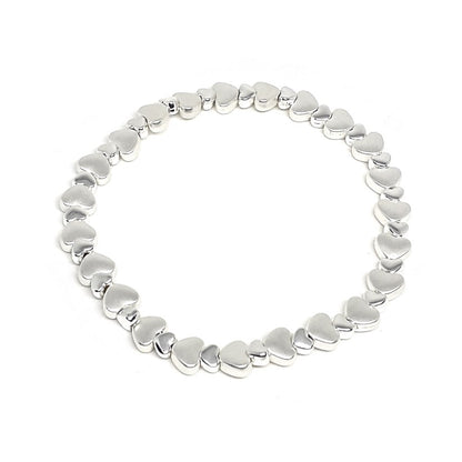 Flat heart bead bracelet