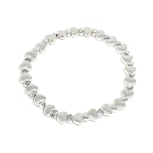 Flat heart bead bracelet