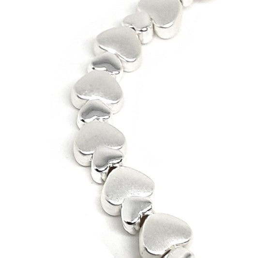 Flat heart bead bracelet