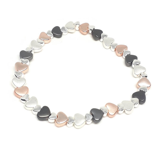 Flat Heart Bead Bracelet
