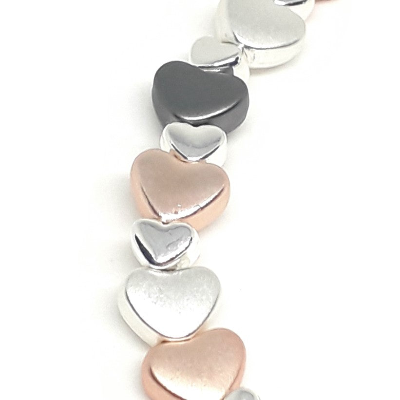 Flat Heart Bead Bracelet