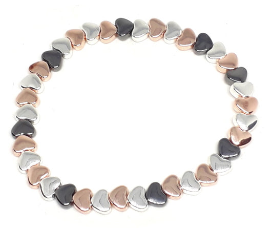 Flat Heart Bead Bracelet