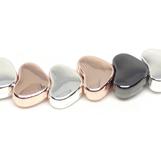 Flat Heart Bead Bracelet