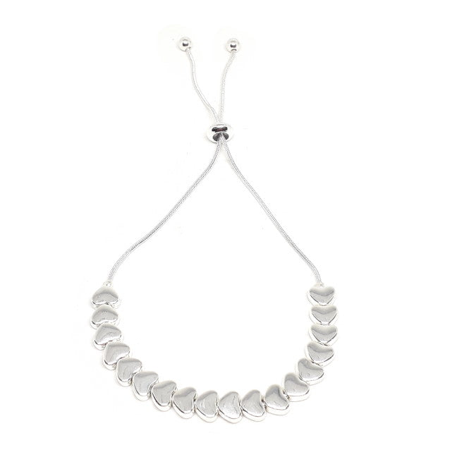 Flat heart drawstring bracelet