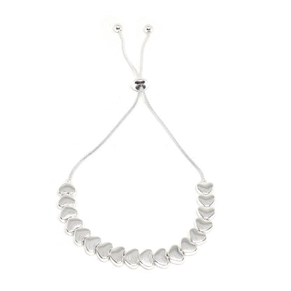 Flat heart drawstring bracelet