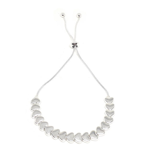 Flat heart drawstring bracelet