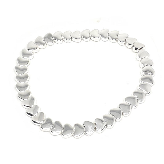 Flat Heart Bead Bracelet