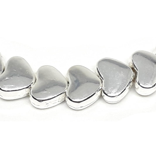 Flat Heart Bead Bracelet