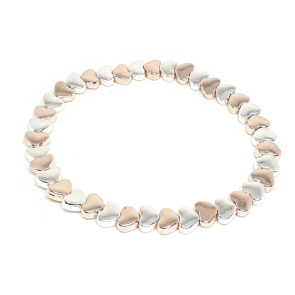 Flat Heart Bead Bracelet